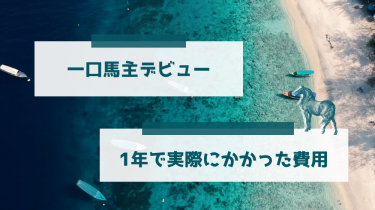 一口馬主デビューと1年で実際にかかった費用